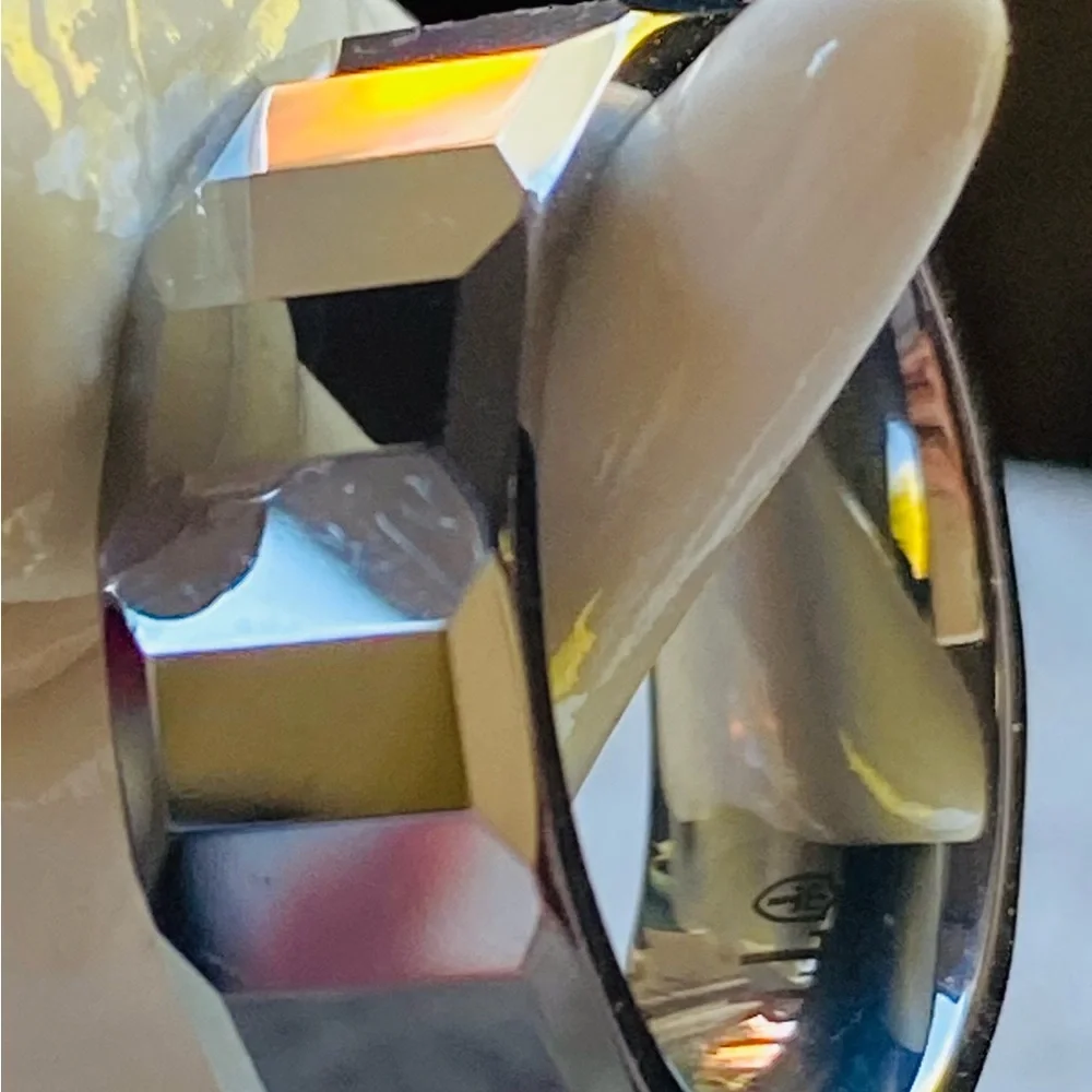 Faceted Tungsten Carbide Ring with Diamond Accent